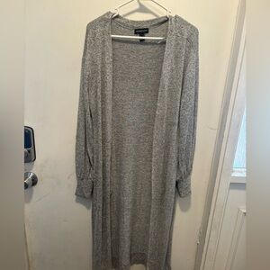 Gray‎ Long Open Cardigan